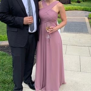 Azazie Kaleigh Vintage Mauve Formal Floor-Length Chiffon Dress